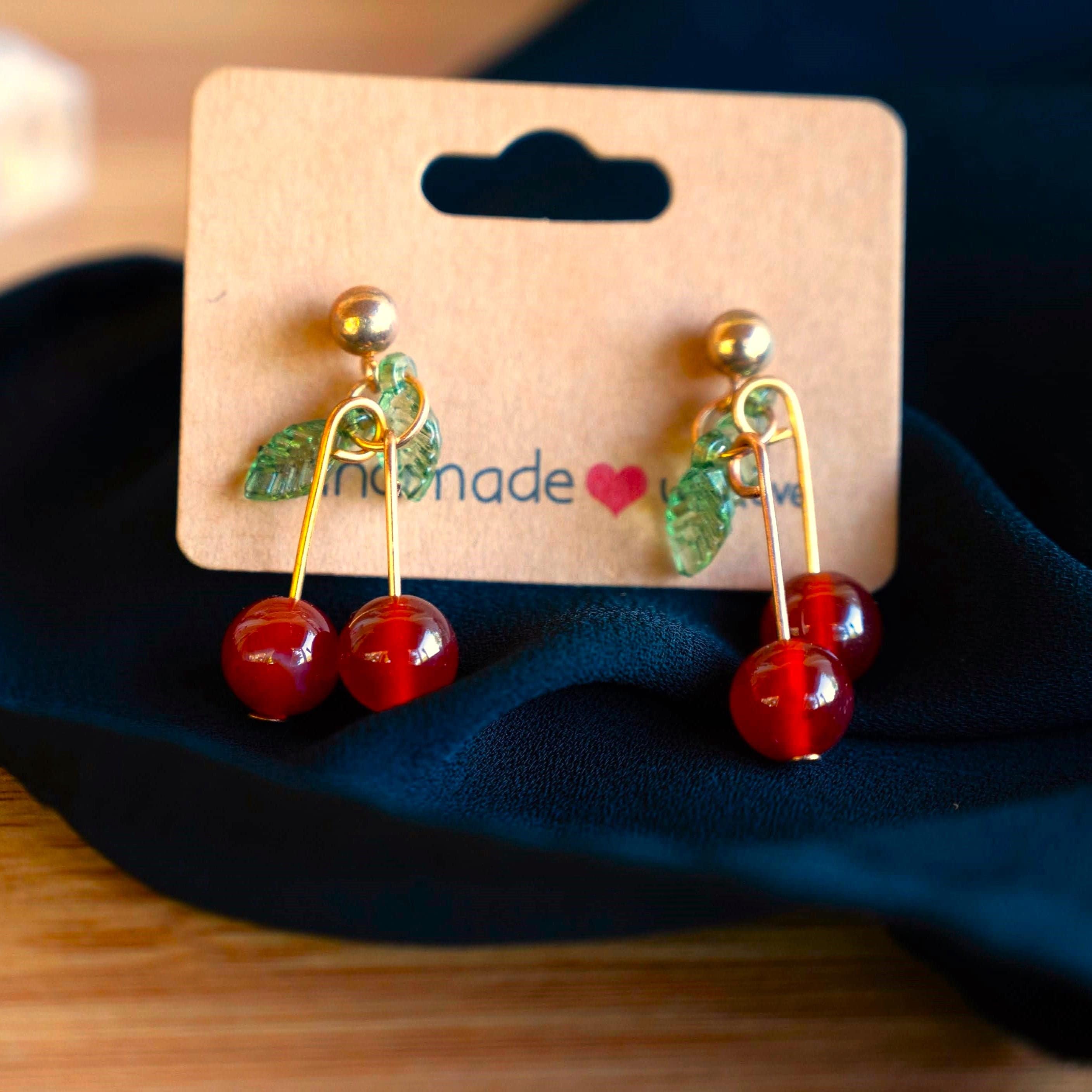 Sterling Silver Leafy Earrings With Carnelian, Cherry Earrings, Botanical on sale Earrings, Long Leaf Shape Earrings With Red Stone, Gift For Her,