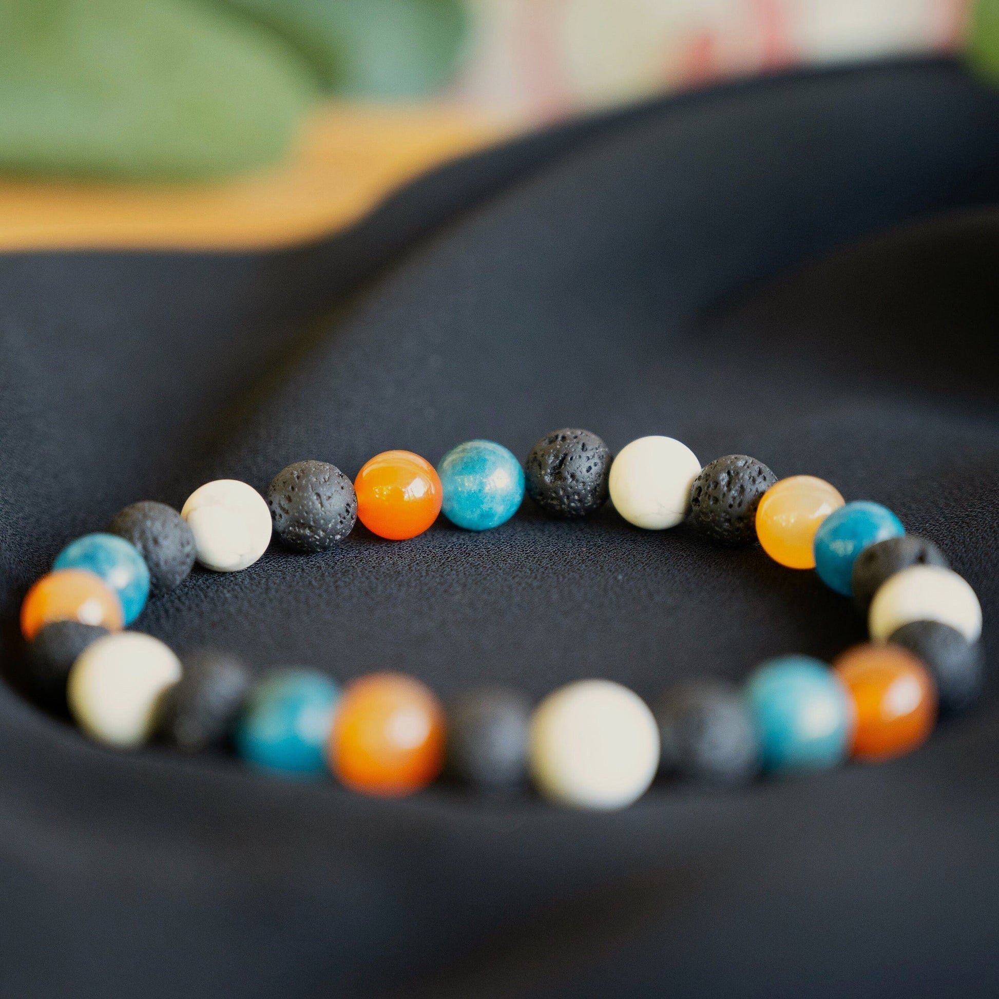 Jarrett | Mixed Gemstone and Lava Stone Beaded Bracelet