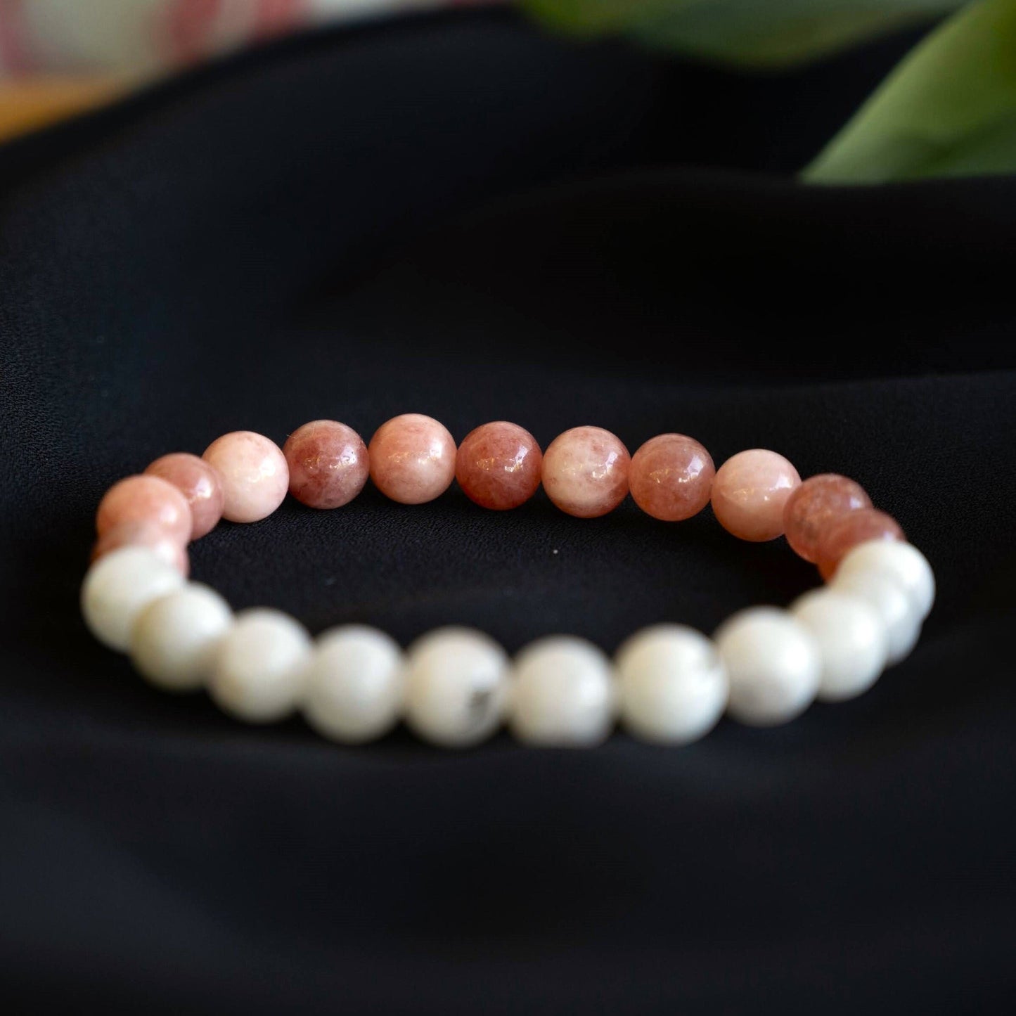 Sunstone and Moonstone Beaded Bracelet