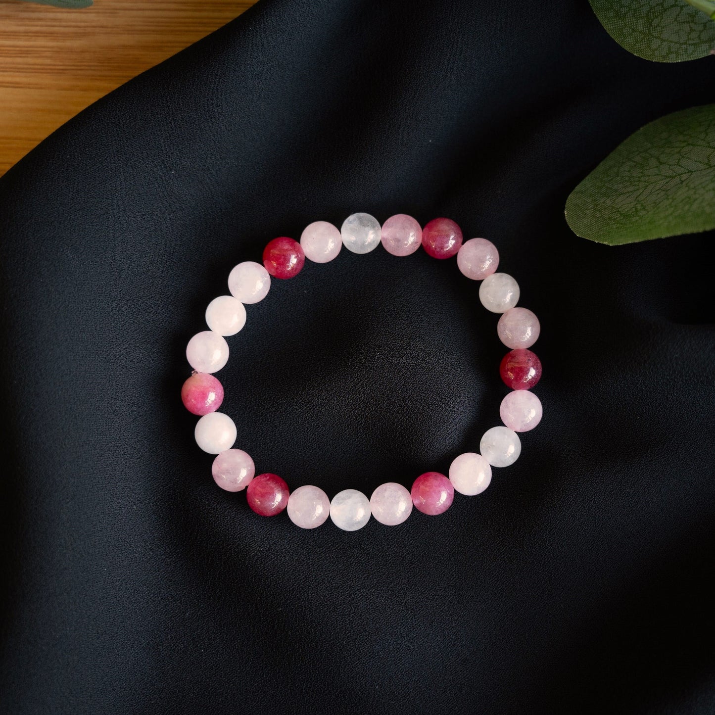 Mariah | Quartz and Tourmaline Pink Beaded Bracelet