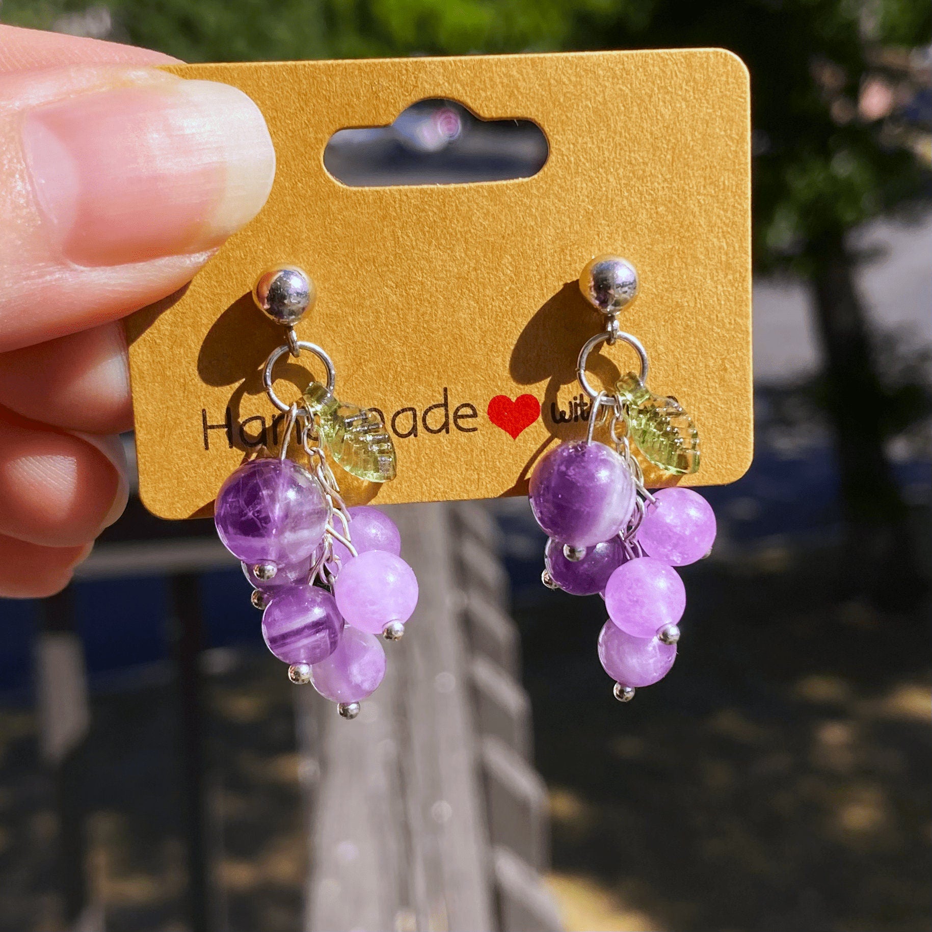 Grape Cluster Amethyst Earrings