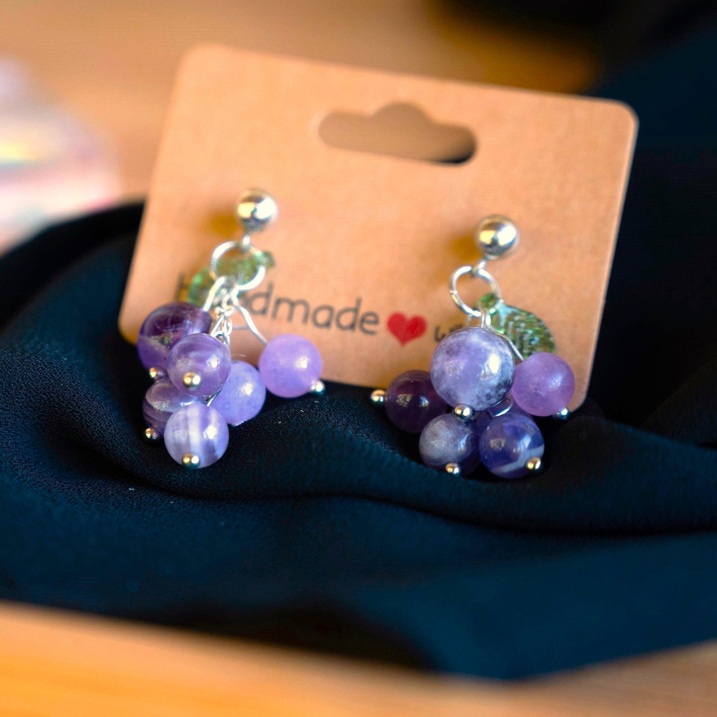 Grape Cluster Amethyst Earrings