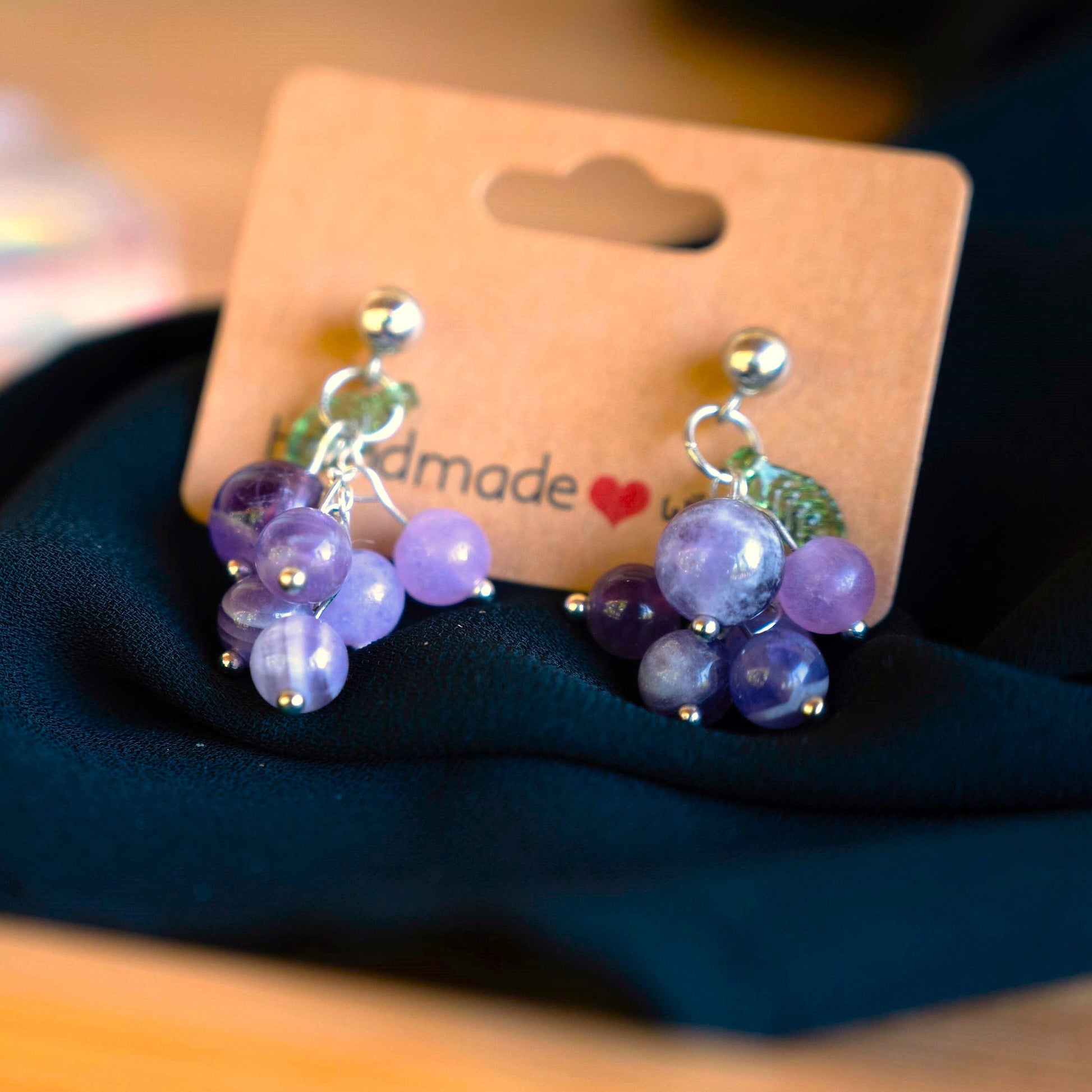 Grape Cluster Amethyst Earrings