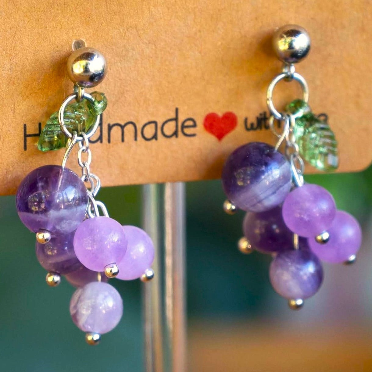 Grape Cluster Amethyst Earrings