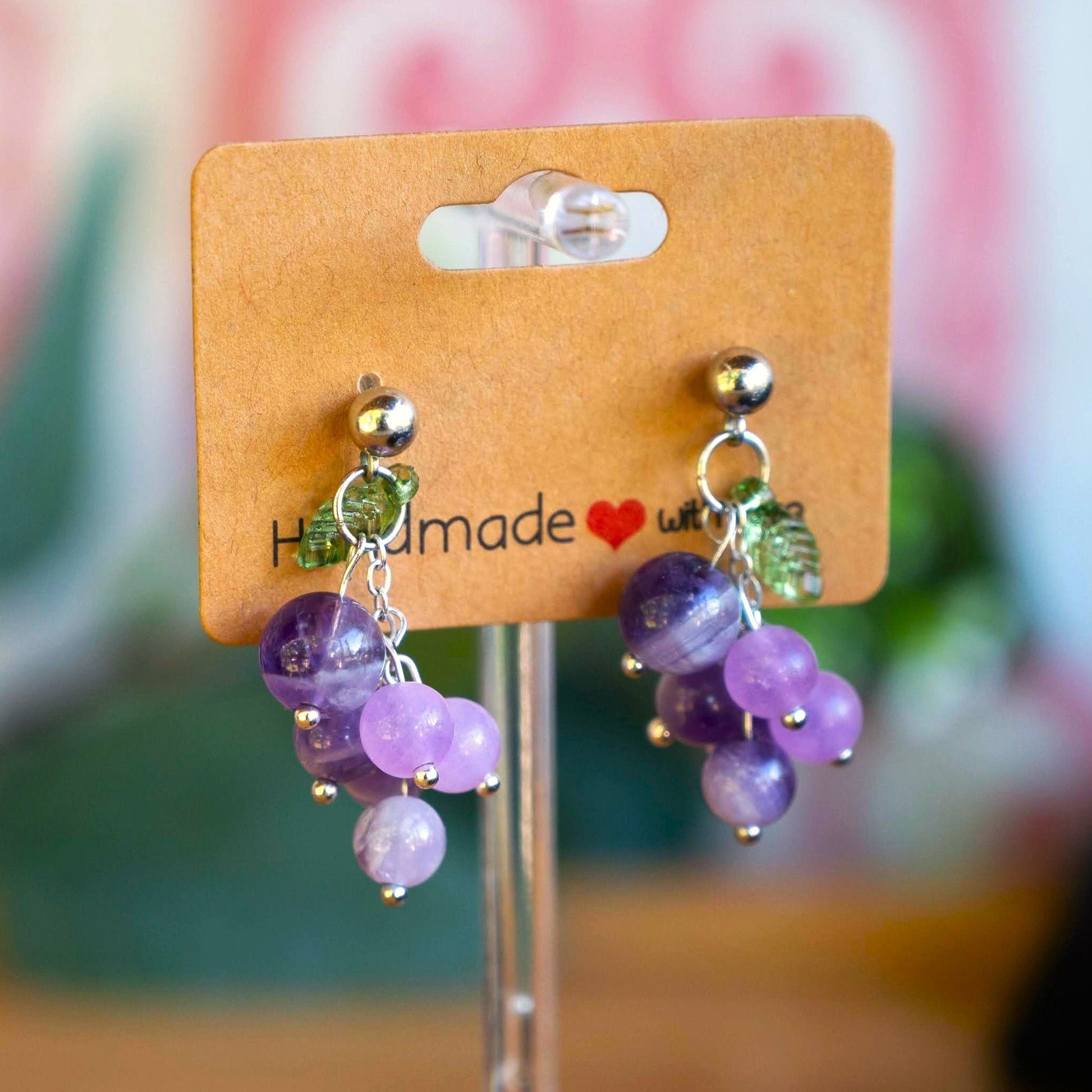 Grape Cluster Amethyst Earrings