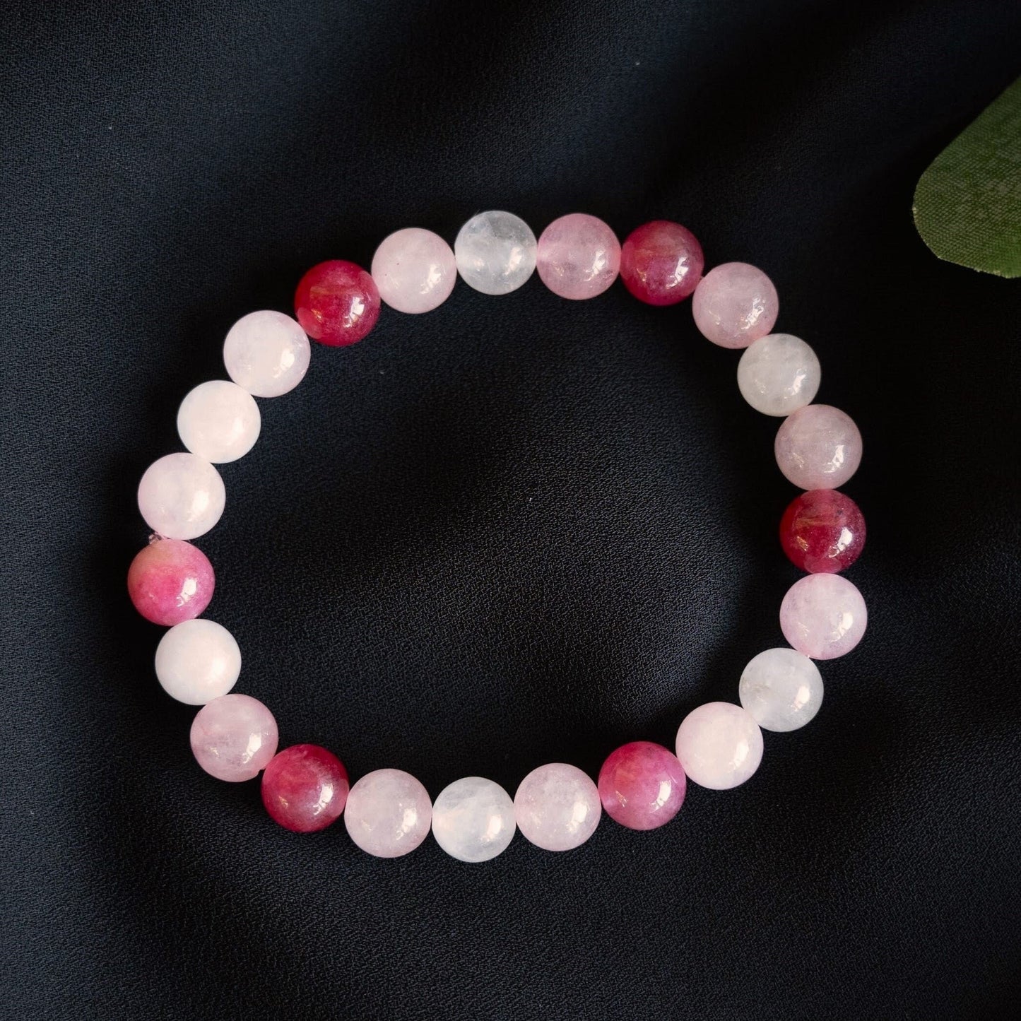 Mariah | Quartz and Tourmaline Pink Beaded Bracelet