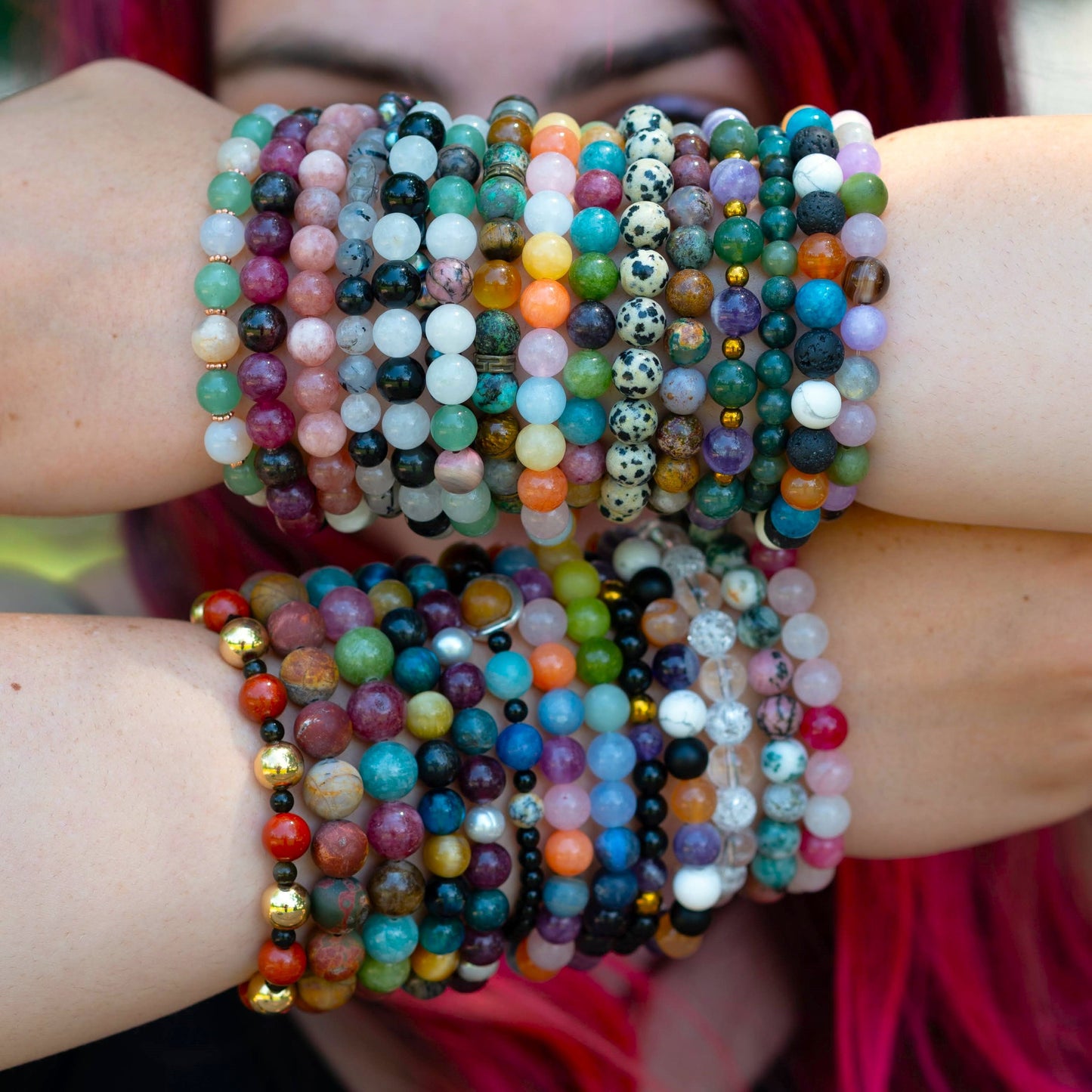 Clear & Crackle Quartz Gemstone Bracelet