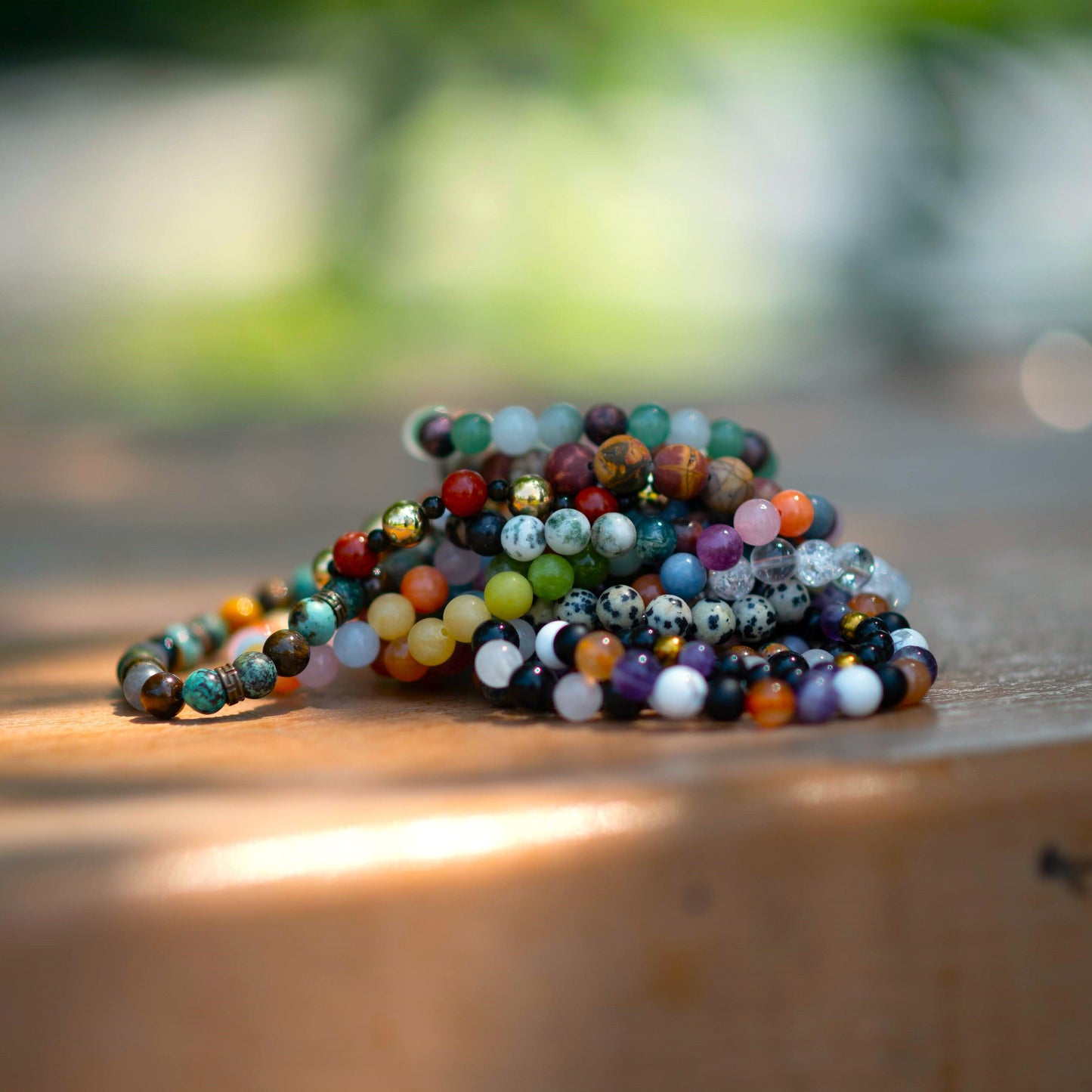 Flower Agate and Green Aventurine Beaded Bracelet with Rose Gold Accents