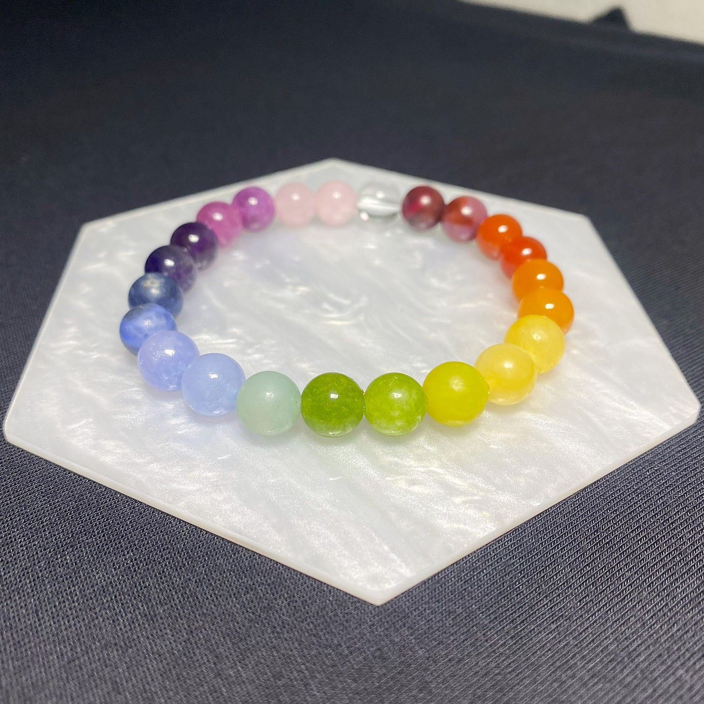 Rainbow Color Gradient Gemstone Bracelet