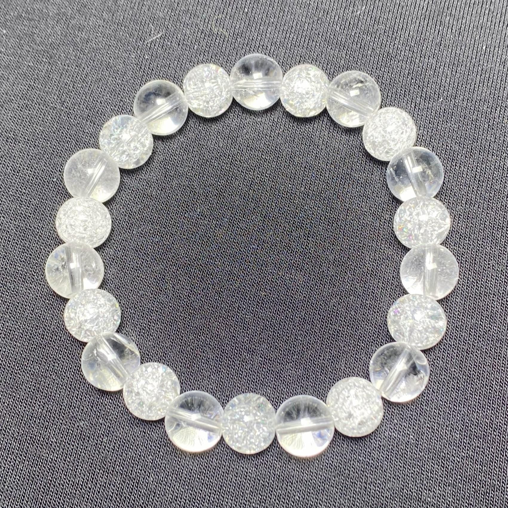 Clear & Crackle Quartz Gemstone Bracelet