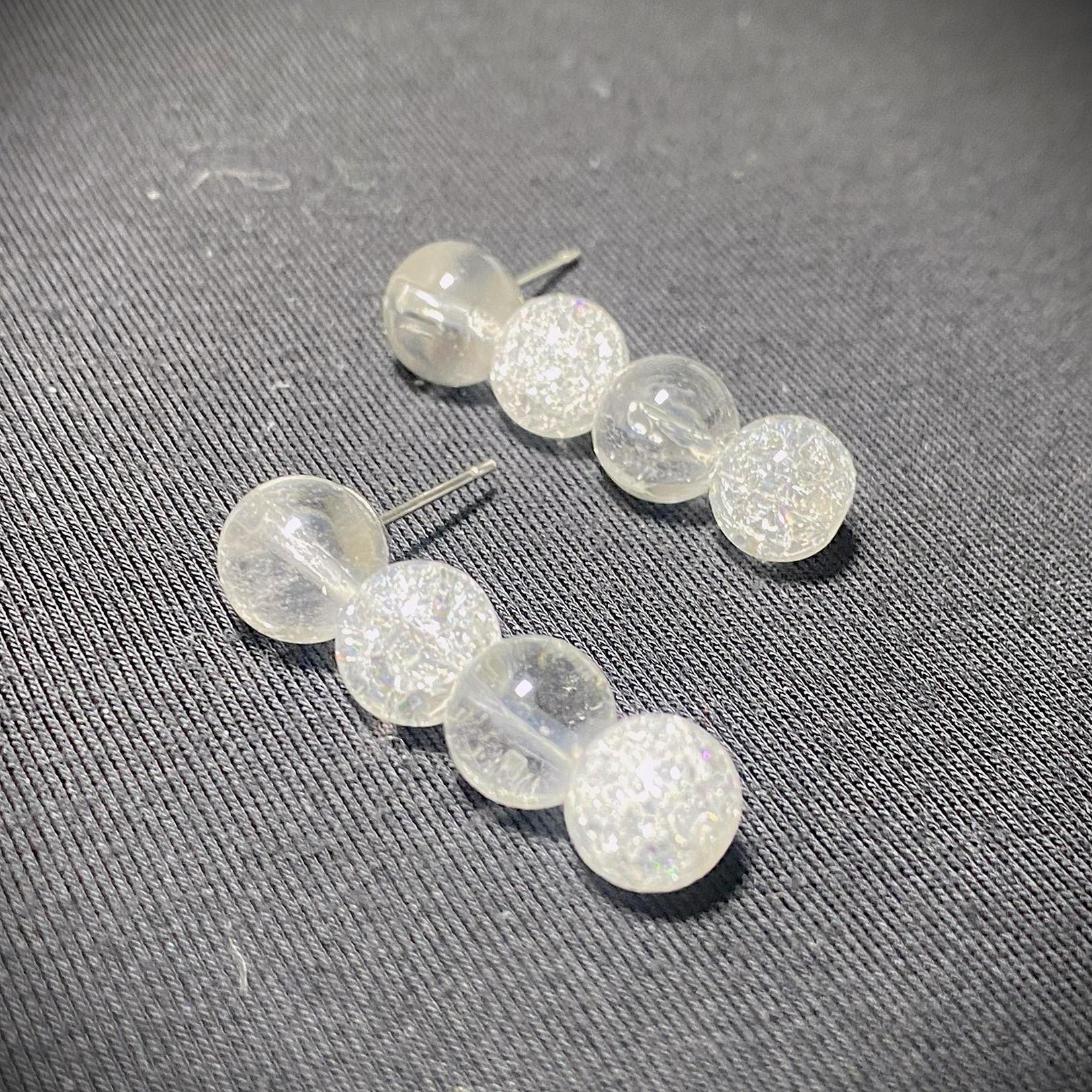 Clear & Crackle Quartz Gemstone Earrings | Natural Stone Gemstone Jewelry Handmade | Crystal Beaded Earrings | Angelic Earrings Jewelry