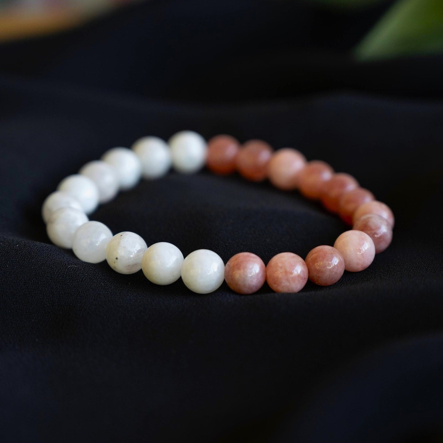 Sunstone and Moonstone Beaded Bracelet