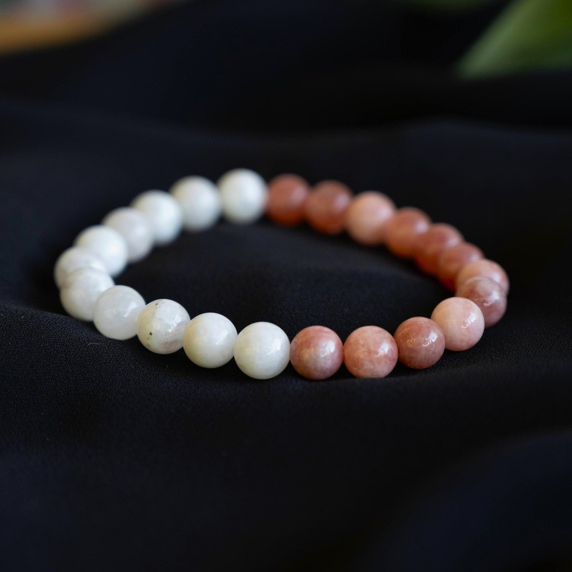 Sunstone and Moonstone Beaded Bracelet