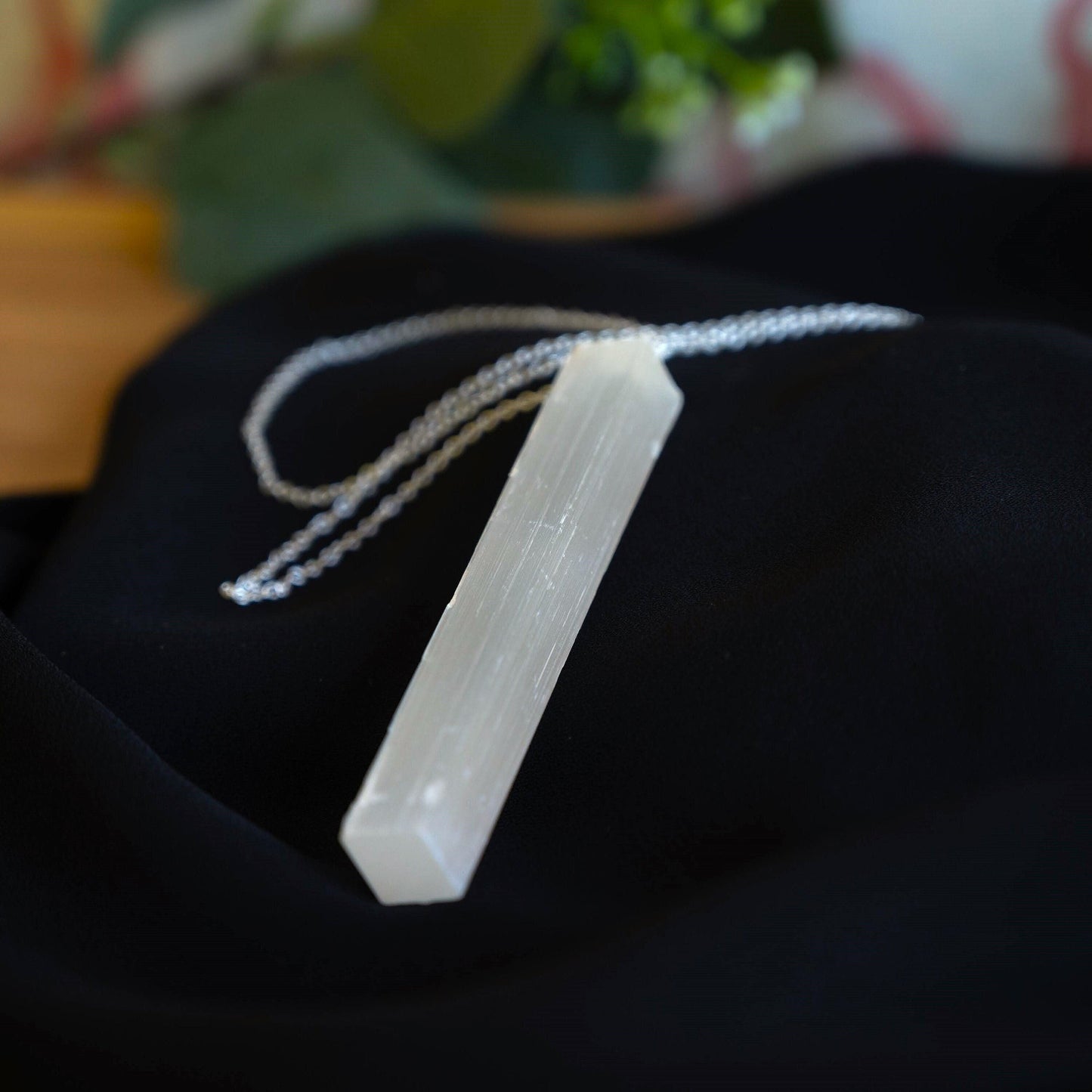 Selenite Wand Pendant Necklace