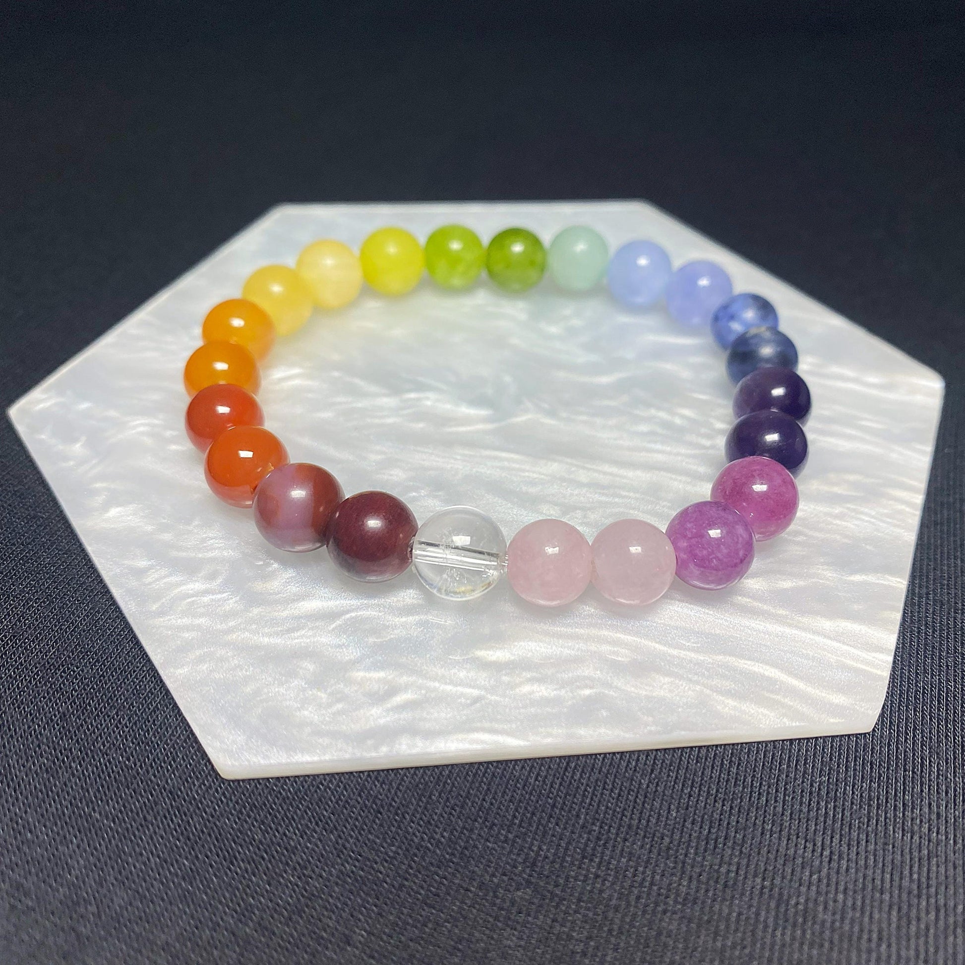 Rainbow Color Gradient Gemstone Bracelet