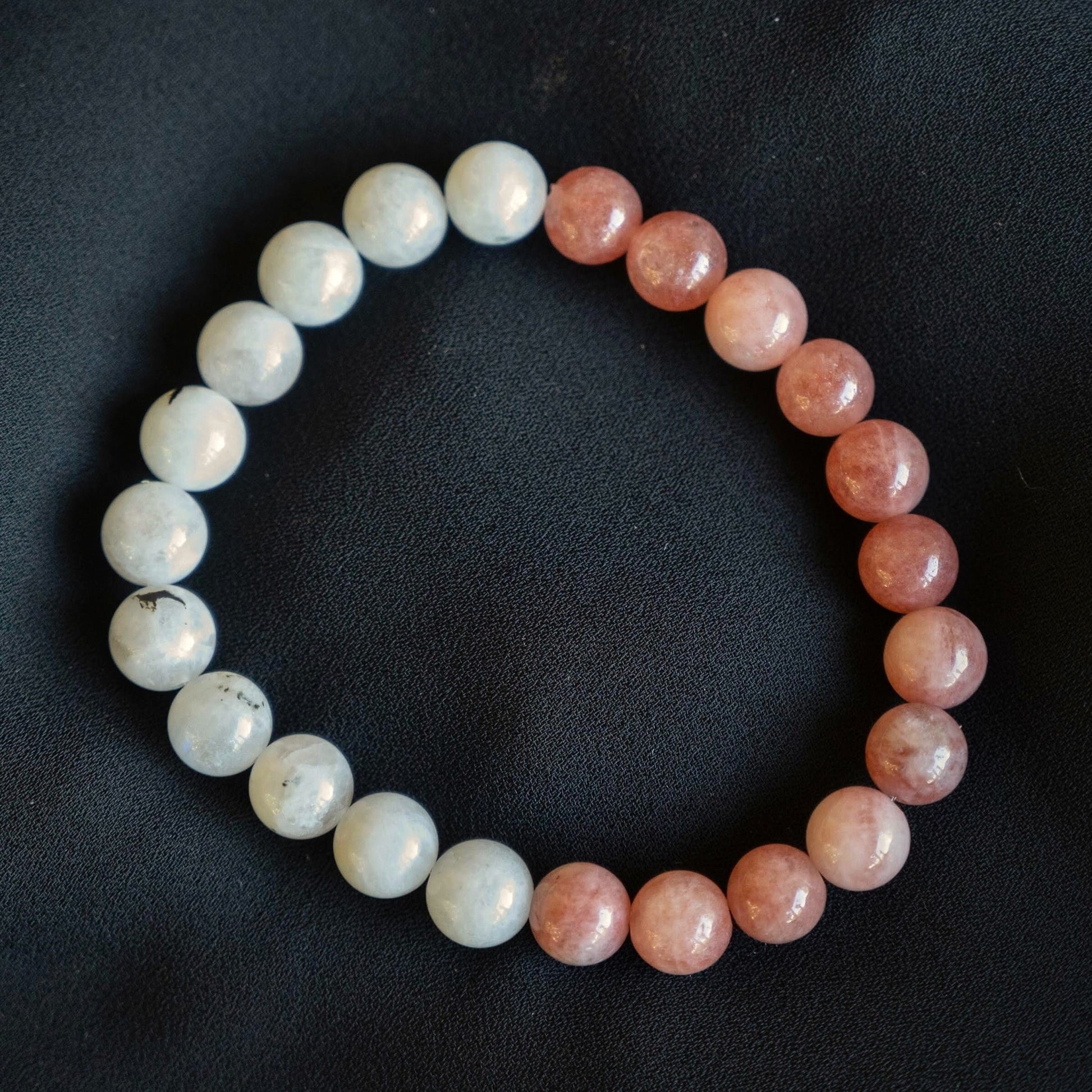 Sunstone and Moonstone Beaded Bracelet