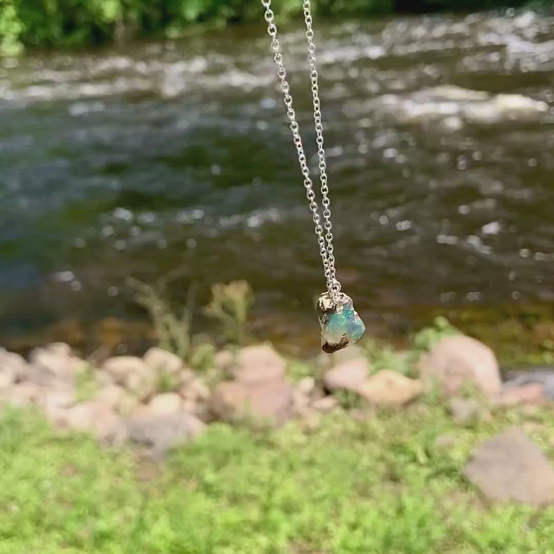 Raw Ethiopian Opal Pendant Necklace