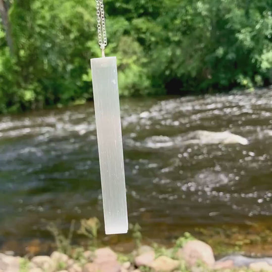 Selenite Wand Pendant Necklace